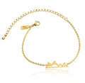 Altitude Boutique Mountain Bracelet, Mountain Jewelry, Snowy Peaks Bracelet for Nature Lovers, Skiers, Hikers, Campers - color: Gold
