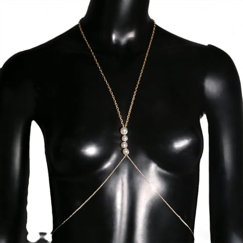 Rhinestone Back Chain Necklace for Women Bridal Wedding Sexy Rhinestone Backdrop Chain Waist Belly Chains Trendy Body Chains Jewelry - style: D-GoldB