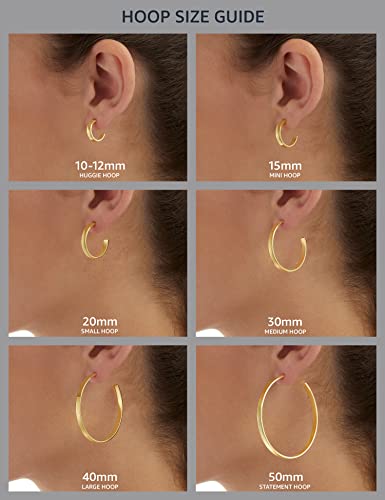 Amazon Essentials 14K Gold or Sterling Silver Plated Polished Dome Hoop - color: Silver, size: 25 mm