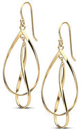 MILLA Teardrop Earrings - Designer Silver Statement Earrings or Gold Dangle Earrings for Women Trendy Upscale Dangly Earrings - color: Double Teardrop / 14K Gold Plated