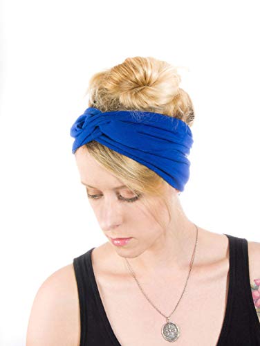 Twist Headband Extra Wide Scrunch Turban (Royal Blue) - color: Royal Blue