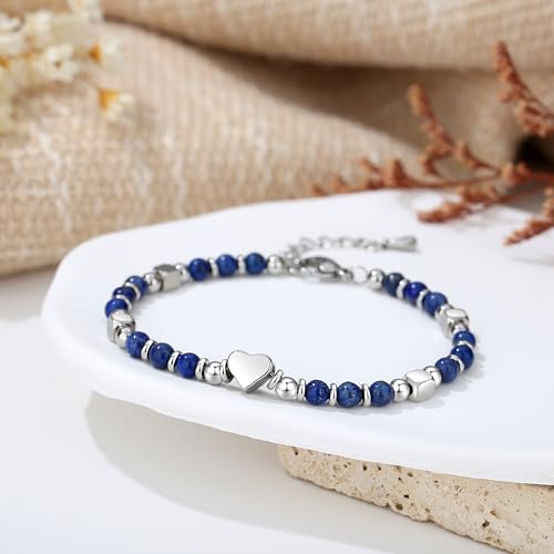 TONY & SANDY Tiny Beaded Bracelets for Women, Sometimes You Forget You're Awesome Gift, Unique Gifts for Women, Mom, Daughter, Wife, Coworker, Best Friend, Bestie, Granddaughter - style: Lapis Lazuli