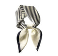 JERLA 100% Pure Mulberry Silk Square Scarf for Hair-27''x27'' Women Men Natural Silk Neckerchief Headscarf - color: White and Black Stripe