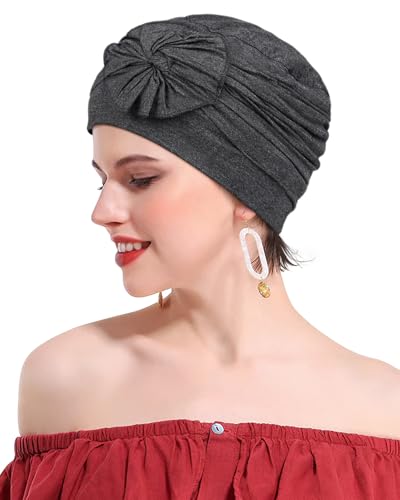 Chemo Headwear for Women Cancer Patients Lightweight Head Coverings for Hair Loss Seasonal - color: Dark Heather Grey