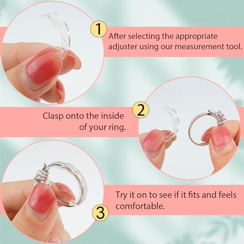 Haiou Ring Size Adjuster for Loose Rings - Clear Invisible Ring Guard, Spacer & Tightener | Sil. Resizer Extender - color: Clear 6 pack