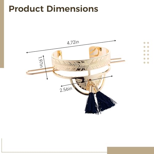Tassel Hair Stick For Women, Hair Cuff Bun Set, Decorative Round Top Bun Holder Cage
