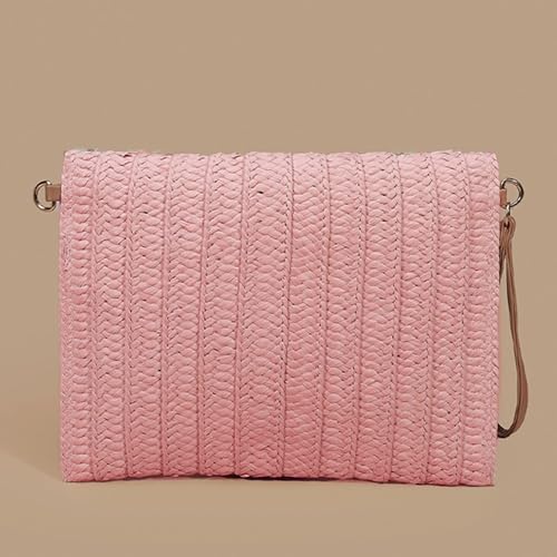 Crossbody Bags for Women, Straw Clutch Purses, Bohemian Handmade Woven Envelope Package, Tassel Handbags for Women | Bohemian - color: Bean Color