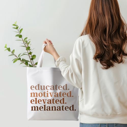 Motivational Canvas Tote Bag,Positive Affirmation Gifts for Women Men Reusable Grocery Shopping Tote Bag Purse - color: Motivated Words