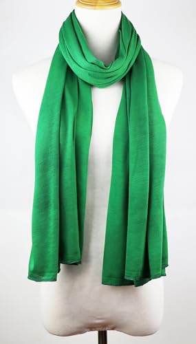 vabovin Head Wraps for Black Women Stretch Jersey Knit Turban Headwrap Solid Color Headscarf Headband Shawl - color: 30- Leaf Green