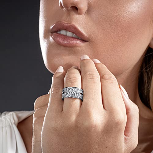 Metal Masters 2 Carat .925 Sterling Silver Radiant Cut Cubic Zirconia CZ Women's Engagement Ring Set Sizes 4 to 11