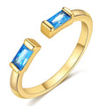 TOBENY Gold Birthstone Rings for Women 14K Gold Plated Adjustable Rings Non Tarnish Gold Stackable Rings Dainty Emerald Green Cubic Zirconia Ring for Mother Daughter Birthday Jewelry Gifts - color: Dec+Dec