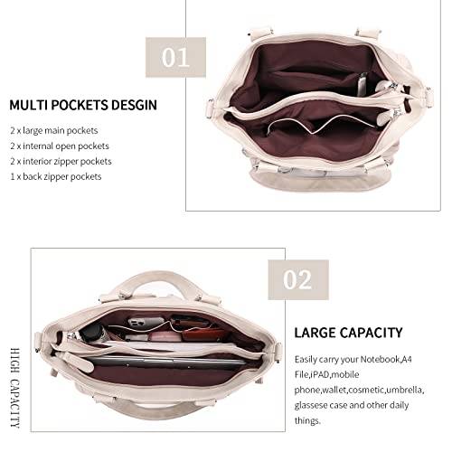 KL928 Large Purses for Women Shoulder Bag Tote Handbags Stylish Vegan Leather Hobo Bags Ladies, A-Black-4 | Large - color: 01-light Gray