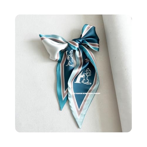 Hair Head Neck Bag Long Scarf Versatile Wrap for Women Soft & Lightweight for Everyday Chic - color: 15 Lake Blue 3.7 X 34 Inch