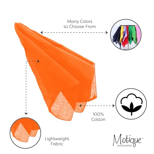 Motique Accessories Solid Color Bandana - color: Light Orange