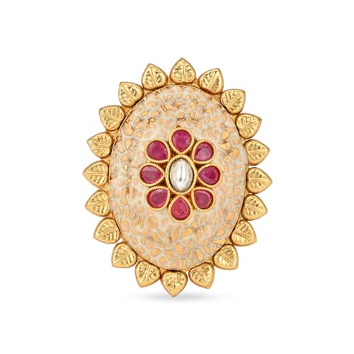 I Jewels Antique Gold Plated Indian Wedding Bollywood Ethnic Floral Shaped design Adjustable Finger Ring For Women & - style: Styel 6