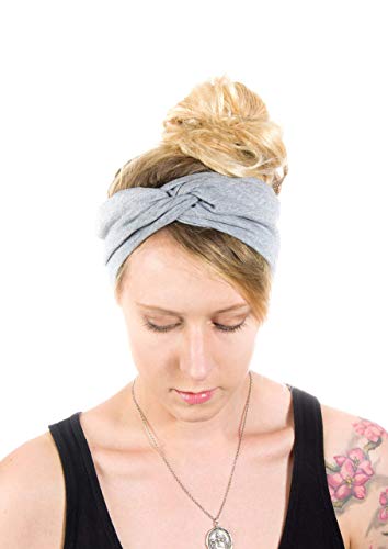 Twist Headband Extra Wide Scrunch Turban (Light Heather Gray) - color: Light Heather Gray