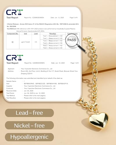 TEN MIRO 16k Gold Plated Chunky Gold Plated Necklace for Women Non Tarnish, 36'' /92cm Long Chunky Heart Necklace layered Puffy Heart Necklaces Long Thick Pendant Bold Statement Necklaces for Women Trendy - style: Chunky gold plated heart necklace