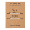 KGBNCIE Inspirational Gifts for Women, Morse Code Funny Gifts Bracelets for Women, S925 Sterling Silver Morse Code Bracelets Friend Gifts - style: 12 Big Sis-Lil Sis