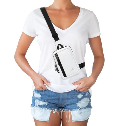 Peicees Small Crossbody Bag for Men Women Mini Sling Bag Travel Running Phone Daypack Cross Body Shoulder Bags, 2 Sizes, Small White - color: White, size: Small