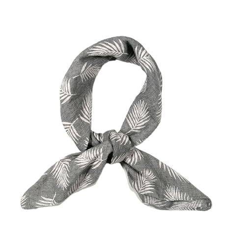 Shanlin Unisex Cotton Square Bandanas Scarves 24x24 - color: Leafptn-lightgrey