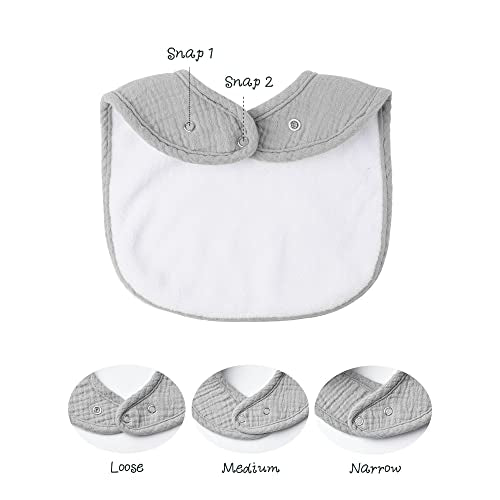 Konssy Muslin Baby Bibs 8 Pack Baby Bandana Drool Bibs Cotton for Unisex Boys and Girls, Soft Absorbent Set for Teething and Drooling - color: Neutral