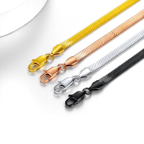 ChainsHouse Ankle Bracelets for Women, Stainless Steel Chain Anklets Waterproof, Women Summer Beach Jewelry Gift, Come with Box - color: 10. 5mm-Herringbone-Gold