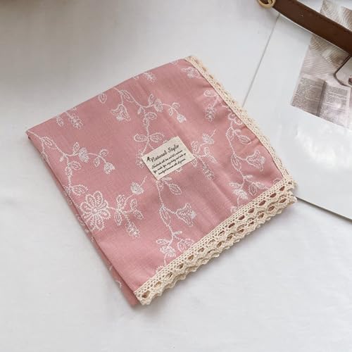 Soft Cotton Like Lace Bandana Headband, Head Wrap, Protective Coverage, Hair Neck Scarf for Women 24 x 24 inch - color: Cas008 - Sewing Flower P