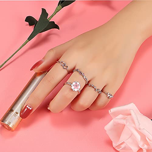 TAMHOO 20 Pcs Adjustable Rings Set for Women - Finger Rings Pack Stackable Rings for Teens- Cute Rings for Teen Girls -in Gold and Silver Tone - color: #2-silver tone