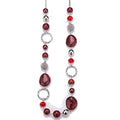 PEARL&CLUB Long Beaded Necklaces For Women - Sweater Chain Fashion Jewelry Necklace Gifts For Women - color: 23-Red