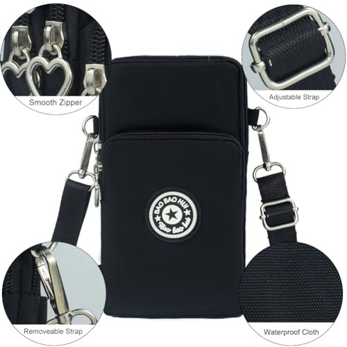 JANKS Small Crossbody Bags for Women Mini Cell Phone Purses Handbag Shoulder Bag - color: 01 Black