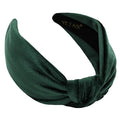 Green Headbands for Women Non Slip. Trendy Soft Velvet Headband's Girls Year-round Stylish Hair Accessory, All-Day Wear Adjustable Top Knot Head Band, Hairband Knotted Headband Fashion Designer - color: Green