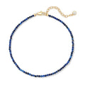 Bemoly Faceted Anklet for Women Gemstone Beads Anklet with Sparkling CZ Tail Charm - 22cm + 5cm Adjustable 14K Gold Plated Foot Chain - October Birthstone Jewelry Gift for Her, Summer Beach Vacation - color: Anklet-Lapis lazuli