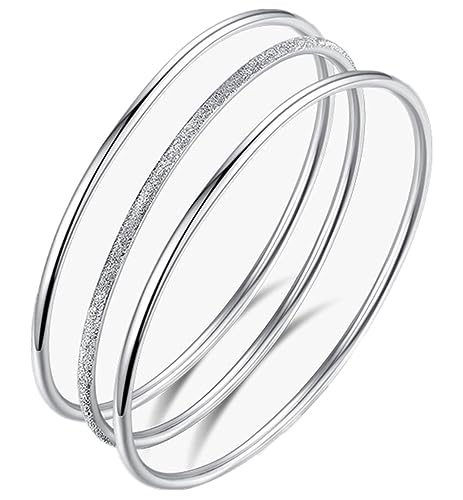 Sterling Silver Bangle Bracelets for Women,Fashion Jewelry Simple Adjustable 925 Silver Cuff Bangles for Women Mom Wife Valentine Mothers Day Gift - color: Silver-A1