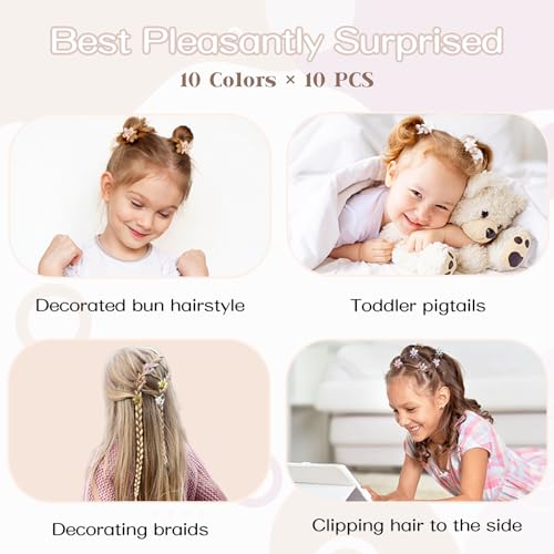 Mini Flower Hair Clips 100Pcs, Small Hair Clips Mini Claw Clips Cute Jaw Clips Hair Pins Hair Barrettes Hair Accessories for Women Girls Kids Teens - color: Neutral