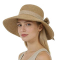 Beach Hats for Women Summer Straw Sun Hats Wide Brim Hat Foldable Packable for Travel Vacation - color: Khaki