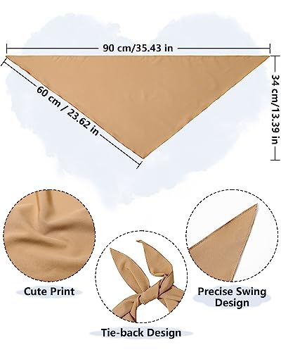 AWAYTR 3Pcs Hair Bandanas Head Kerchief for Women Girls Tie-Back Boho Hair Scarf Headband Bandana Triangle Head Scarf - color: Solid Color - Beige / Khaki / Brown