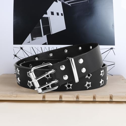 MILAKOO Punk Leather Waist Belt for Women Vintage Accessories for Hippie Skateboarding Enthusiasts - color: B