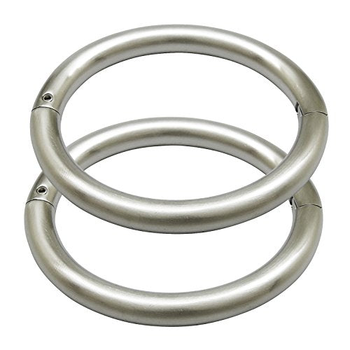 Stainless steel lockable cuff bracelets with removable O ring - color: Brushed Silver, size: 60MM X 50MM