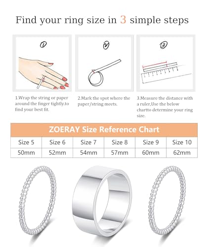 ZOERAY Gold Stackable Rings for Oura Ring Gen 4/Oura Ring Gen 3 Chunky 14K Gold Plated Rings for Women Non Tarnish Cubic Zirconia Twist Thumb Silver Ring Set Gold Band Jewelry for Women Size 6-10 - color: B.Silver Twist Rings