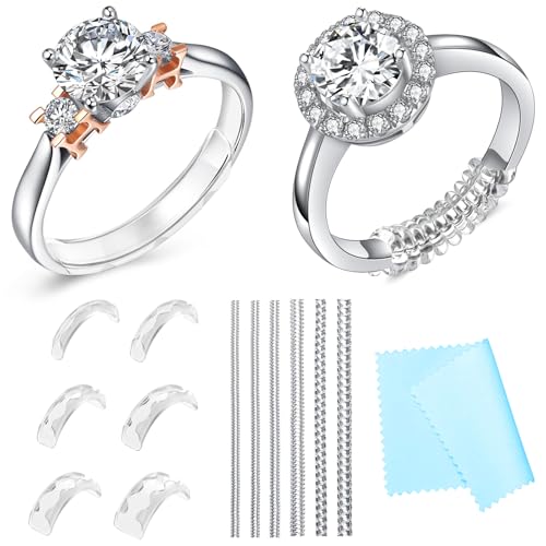 Haiou Ring Size Adjuster for Loose Rings - Clear Invisible Ring Guard, Spacer & Tightener | Sil. Resizer Extender - color: Transparent 12pcs