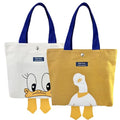 Kovewon 2PCS Small Canvas Tote Bag for Women Cute Mini Duck Book Tote Bag Preppy Reusable Bags for Grocery, Essentials, Water Bottle, Keys, Book, Bible - color: Yellow White Duck