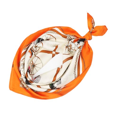 vimate Head Scarf for Women Hair 27'' Square Satin Silk Feeling Bnadana Neck Scarf Handbag Accessories Etc - color: D101#.2 Pack-horse and Carriage
