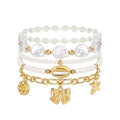 Shell Bracelet Seashell Boho Beaded Stretch Bracelets for Women Summer Beach Bracelets Starfish Charm Bracelet Stackable Gold Plated Bracelets Set for Women - color: k-shell starfish 5pcs