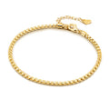 Dankadi Women 925 Sterling Silver Anklets Bracelet Men Simple Chopin/Box Chain/Twist Rope Chain Summer Beach Foot 24k Gold Plated Jewelry Gift - color: Box Chain Gold, size: 27cm