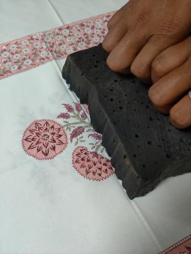 Hand Block Printed Soft 100% Cotton Fashion Neck Scarf For Women Lightweight Scarves Floral Wrap, Summer Travel & Daily Wear, Hair, Patterned, Boho, Gift