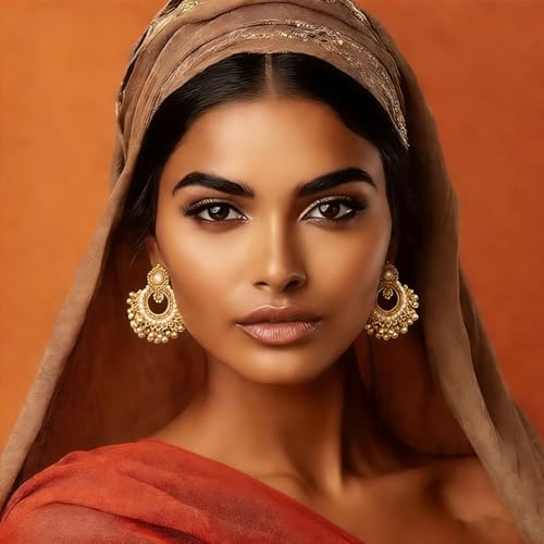 Indian Jhumka Earrings for Women Boho Ball Tassel Statement Dangle Earrings Vintage Chandelier Dangle Drop Stud Jewelry Gifts for Wedding Festival Holiday Outfits