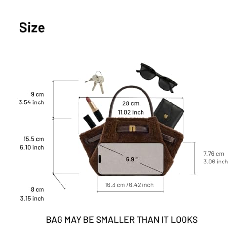 JW PEI Women's Hana Mini Tote Bag - color: Dark Brown Faux Fur