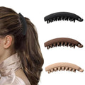 Banana Hair Clips for Women 5.1'' Large Claw Banana Clips for Thick Hair Cute Accessories 3pack - color: black,Dark Brown, coffee