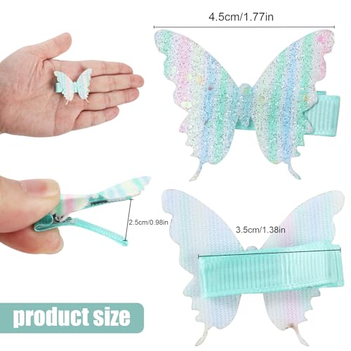 18Pcs Rhinestone Butterfly Hair Clips for Teens Women, Y2K Glitter Hair Jaw Clips, Cute Headwear Gifts for Wedding and Back to School Light Color - color: Light Style