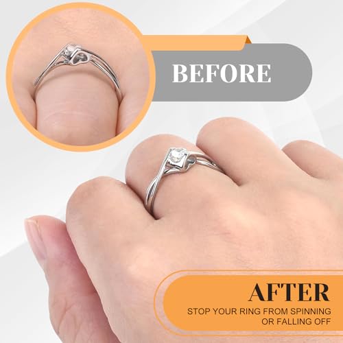 Haiou Ring Size Adjuster for Loose Rings - Clear Invisible Ring Guard, Spacer & Tightener | Sil. Resizer Extender - color: Transparent 12pcs